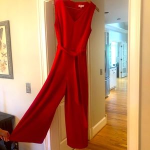 Calvin Klein Sleeveless V Neck Jumpsuit